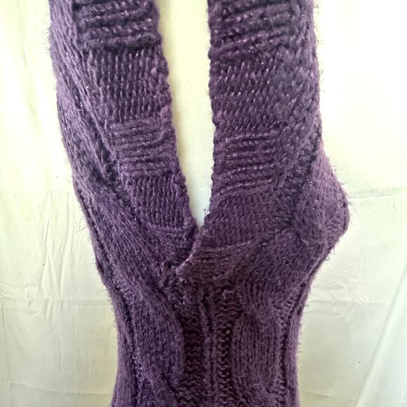 ANA Size Small Purple vest sweater A new Approach pull over roll over collar - Picture 7 of 10
